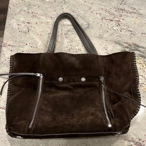 Brown suede tote bag AllSaints